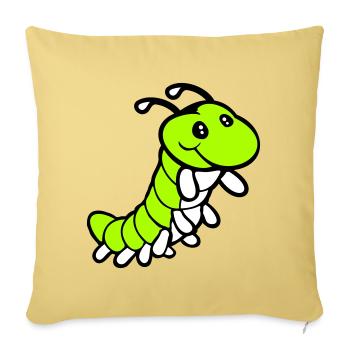 Caterpillar sweet sweet little smiles friendly happy - Sofa pillowcase 17,3'' x 17,3'' (45 x 45 cm) - washed yellow - Front