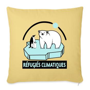 Réfugiés climatiques - Housse de coussin décorative 45 x 45 cm - jaune délavé - Devant
