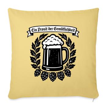 Ein Prosit der Gemütlichkeit - Sofa pillowcase 17,3'' x 17,3'' (45 x 45 cm) - washed yellow - Front