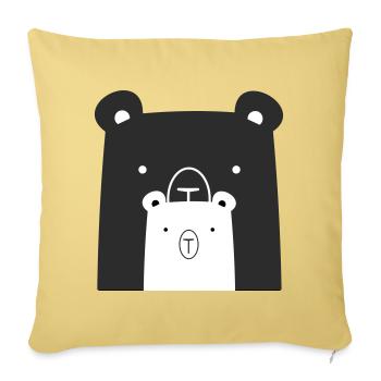 Bear Bear Polar Bear Brown Bear I Gift Idea - Sofa pillowcase 17,3'' x 17,3'' (45 x 45 cm) - washed yellow - Front