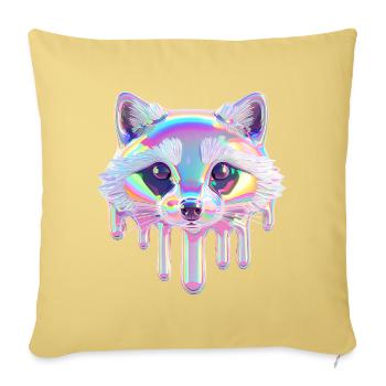 Neon Waschbär – Bunter Tropf Look - Sofa pillowcase 17,3'' x 17,3'' (45 x 45 cm) - washed yellow - Front