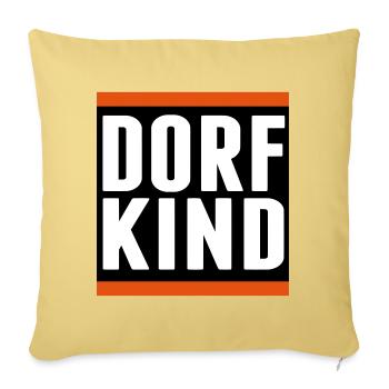 village kind village town love land dorfi sticker - Sofa pillowcase 17,3'' x 17,3'' (45 x 45 cm) - washed yellow - Front