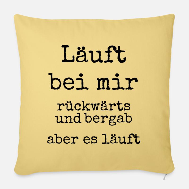 Läuft bei mir - Sofakissenbezug 45 x 45 cm - Hellgelb