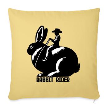 Rabbit Rider (Text - ohne Kontur, 3-farbig) - Sofakissenbezug 45 x 45 cm - Hellgelb - Vorne