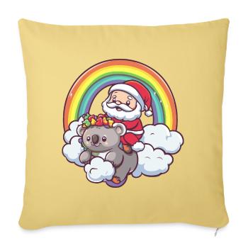 Koala Père Noël Noël - Housse de coussin décorative 45 x 45 cm - jaune délavé - Devant
