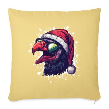 Harpie oiseau Noël drôle d’aigle - Housse de coussin décorative 45 x 45 cm - jaune délavé - Devant
