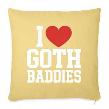 I Love Goth Baddies - Sofa pillowcase 17,3'' x 17,3'' (45 x 45 cm) - washed yellow - Front