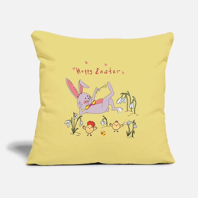 Easter bunny with chicks Sofa pillowcase 17,3'' x 17,3'' (45 x 45 cm)