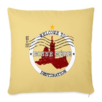 Bonne Mère Marseille - Vintage Notre-Dame stamp - Sofa pillowcase 17,3'' x 17,3'' (45 x 45 cm) - washed yellow - Front