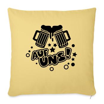 auf_uns_f1 - Sofa pillowcase 17,3'' x 17,3'' (45 x 45 cm) - washed yellow - Front