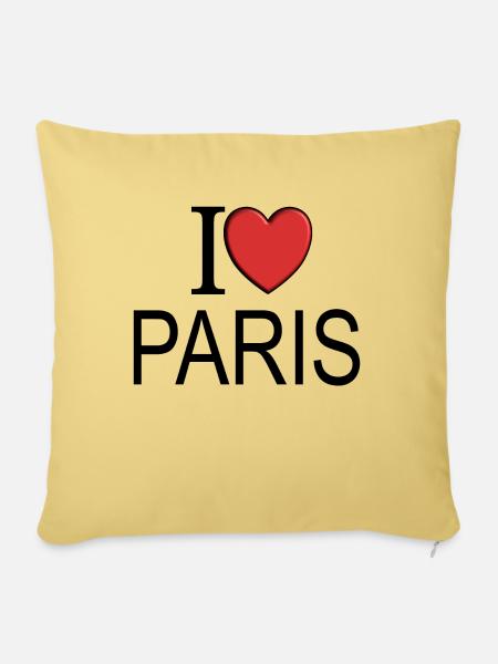 I love Paris - Sofakissenbezug 45 x 45 cm - Hellgelb