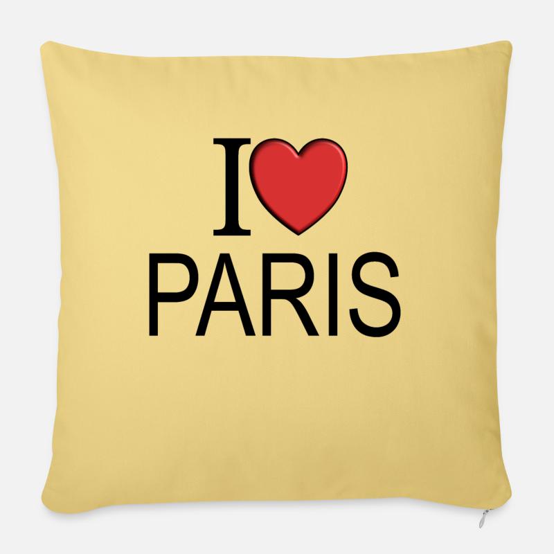 I love Paris - Sofakissenbezug 45 x 45 cm - Hellgelb