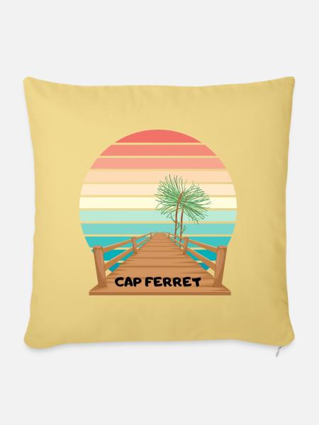 CAP FERRET Truc Vert Frankreich Pinien Atlantik - Sofakissenbezug 45 x 45 cm - Hellgelb