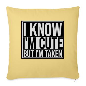 cute but taken quote - Sofa pillowcase 17,3'' x 17,3'' (45 x 45 cm) - washed yellow - Front