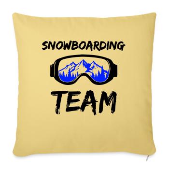Équipe de snowboard - Housse de coussin décorative 45 x 45 cm - jaune délavé - Devant