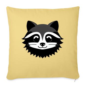 Ratons laveurs Mignon Cartoon Raton laveur 31 - Housse de coussin décorative 45 x 45 cm - jaune délavé - Devant