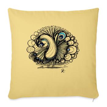 Pfau peacock psychedelisch - Sofakissenbezug 45 x 45 cm - Hellgelb - Vorne