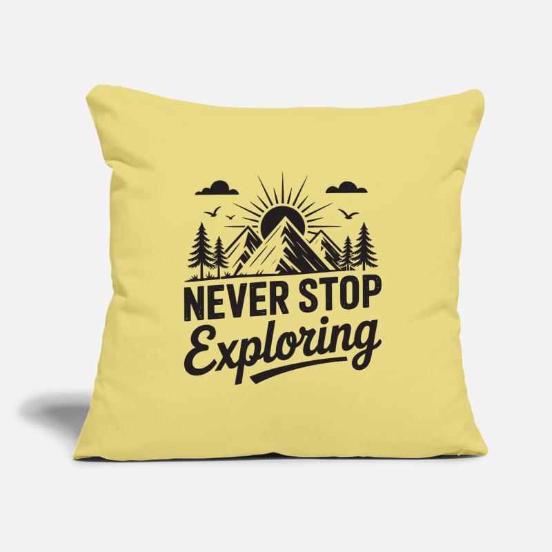 Mountains - Never Stop Exploring Sofa pillowcase 17,3'' x 17,3'' (45 x 45 cm)