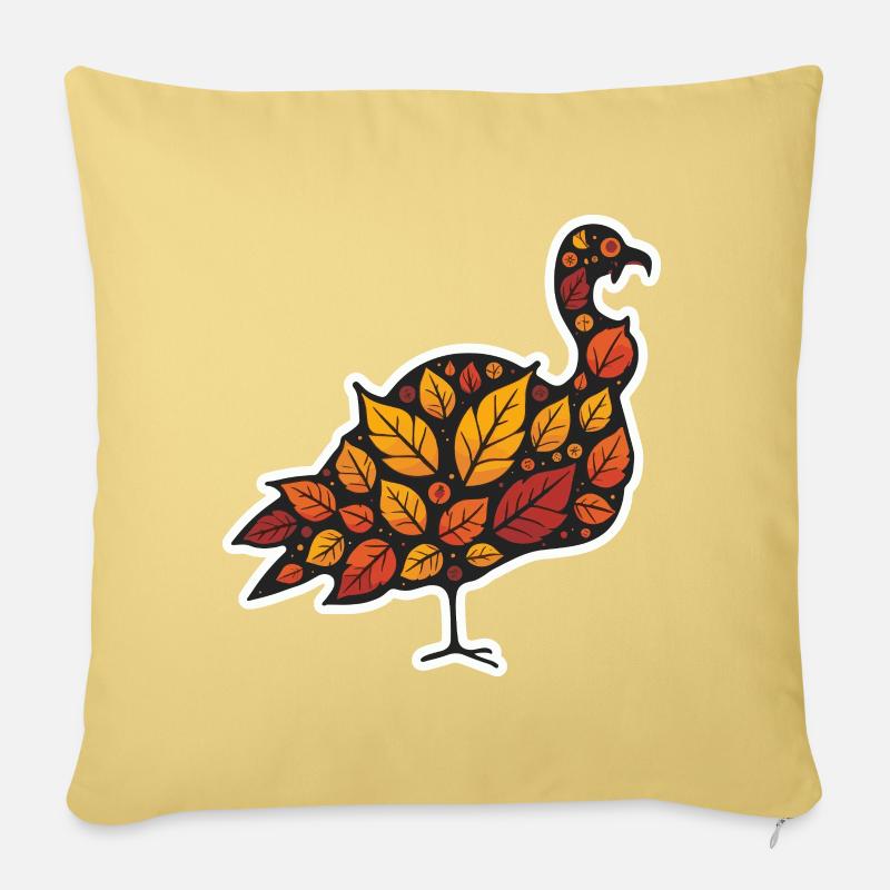 Herbstblatt Truthahn - Sofakissenbezug 45 x 45 cm - Hellgelb
