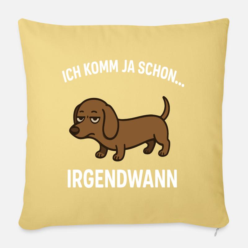 Dackel Spruch - Sofakissenbezug 45 x 45 cm - Hellgelb