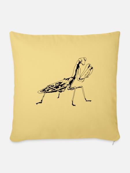 Gottesanbeterin Insekt Natur Umwelt Insekten - Sofakissenbezug 45 x 45 cm - Hellgelb