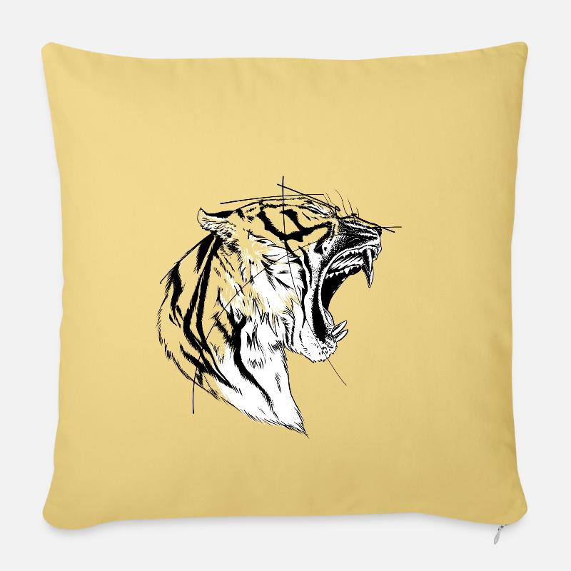 Tiger - Sofakissenbezug 45 x 45 cm - Hellgelb