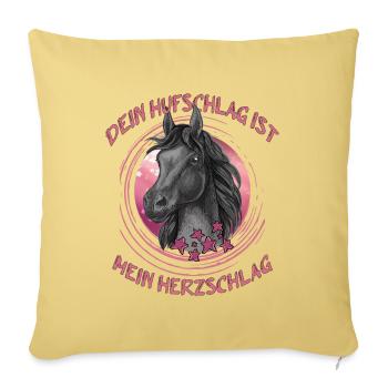 Pferde reiten ist Pferdeliebe für das Pferd - Sofakissenbezug 45 x 45 cm - Hellgelb - Vorne