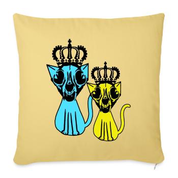 Retro Vintage Cats 80's King Winner 90's - Sofa pillowcase 17,3'' x 17,3'' (45 x 45 cm) - washed yellow - Front