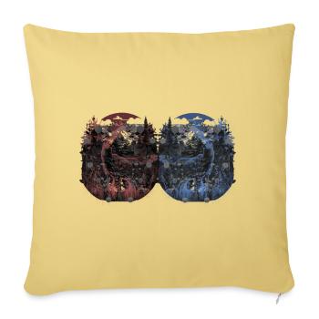 Deer Deer Roebuck Vintage Retro Woodland Animals - Sofa pillowcase 17,3'' x 17,3'' (45 x 45 cm) - washed yellow - Front