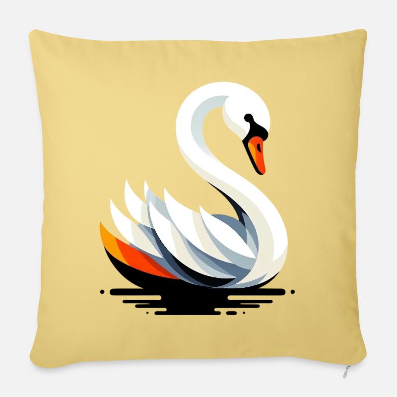 Schwan - Sofakissenbezug 45 x 45 cm - Hellgelb