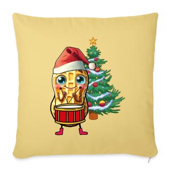 Peanut Gnome Gnome Drum Christmas Santa - Sofa pillowcase 17,3'' x 17,3'' (45 x 45 cm) - washed yellow - Front