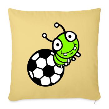 Caterpillar Football Hole Ball Comic Funny Cute Sports Cute - Sofa pillowcase 17,3'' x 17,3'' (45 x 45 cm) - washed yellow - Front