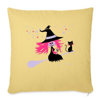 witch - Sofa pillowcase 17,3'' x 17,3'' (45 x 45 cm) - washed yellow - Front