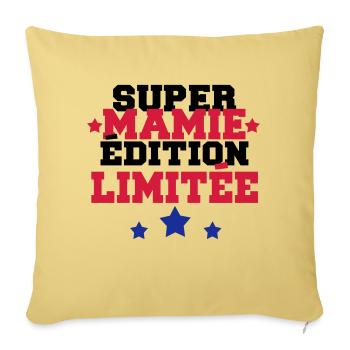 super mamie édition limitée - Housse de coussin décorative 45 x 45 cm - jaune délavé - Devant