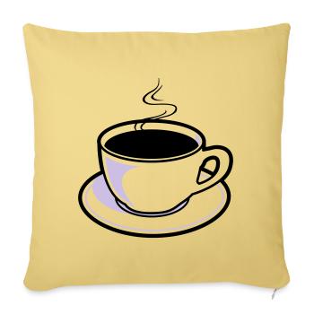 Kaffee, Tasse, Koffein - Sofakissenbezug 45 x 45 cm - Hellgelb - Vorne