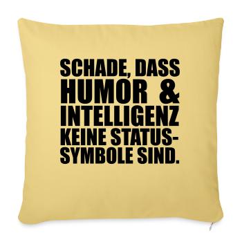 Intelligenz Statussysmbol - Sofakissenbezug 45 x 45 cm - Hellgelb - Vorne