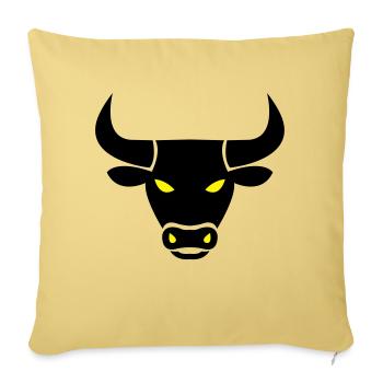 stier_002 - Sofa pillowcase 17,3'' x 17,3'' (45 x 45 cm) - washed yellow - Front
