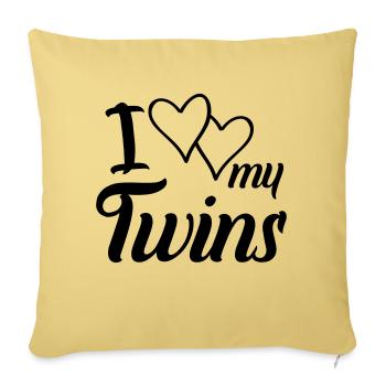 hearts i love my twins - Sofakissenbezug 45 x 45 cm - Hellgelb - Vorne