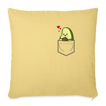 Avocado in Brusttasche - Sofakissenbezug 45 x 45 cm - Hellgelb - Vorne