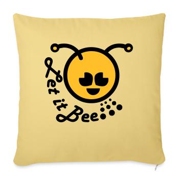 Qu’il abeille émoticône heureuse - Housse de coussin décorative 45 x 45 cm - jaune délavé - Devant