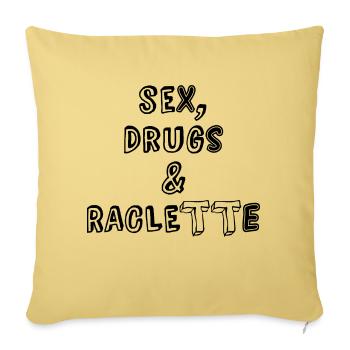 Sex, Drugs & Raclette - Housse de coussin décorative 45 x 45 cm - jaune délavé - Devant