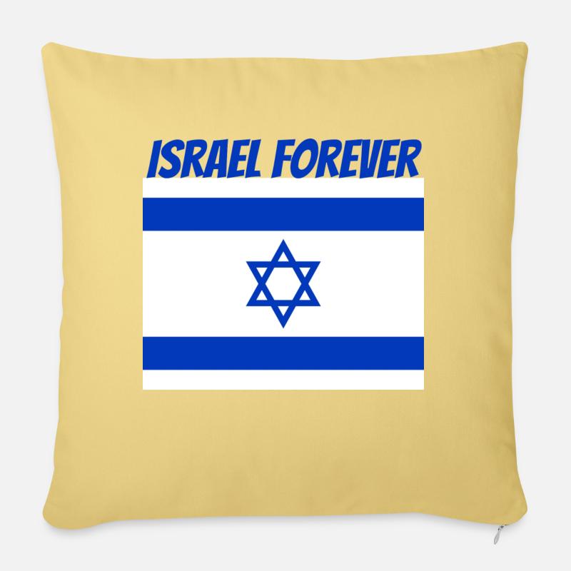 Israel Forever - Housse de coussin décorative 45 x 45 cm - jaune délavé