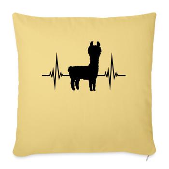 Pulse Lama Heartbeat - Housse de coussin décorative 45 x 45 cm - jaune délavé - Devant