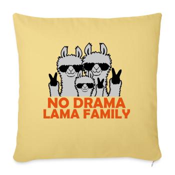 No drama Llama family - Sofa pillowcase 17,3'' x 17,3'' (45 x 45 cm) - washed yellow - Front