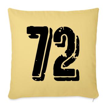 72 number jersey - Sofa pillowcase 17,3'' x 17,3'' (45 x 45 cm) - washed yellow - Front
