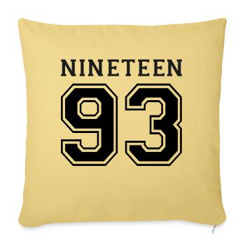 1993 - Sofa pillowcase 17,3'' x 17,3'' (45 x 45 cm) - washed yellow - Front