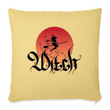 Les vibrations d’Halloween de la reine sorcière! - Housse de coussin décorative 45 x 45 cm - jaune délavé - Devant
