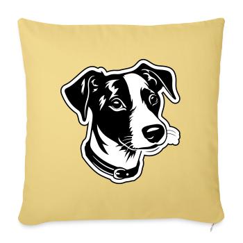 Jack Russel Terrier Hund Kopf - Sofakissenbezug 45 x 45 cm - Hellgelb - Vorne