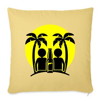 Island Beach Party Drinking - Sofa pillowcase 17,3'' x 17,3'' (45 x 45 cm) - washed yellow - Front