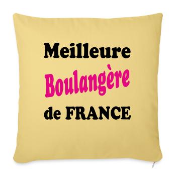 Meilleure boulangère de france - Housse de coussin décorative 45 x 45 cm - jaune délavé - Devant